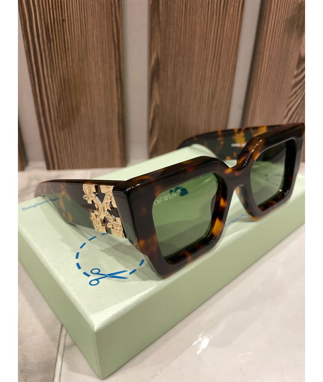 OFF-WHITE Коричневые пластиковые солнцезащитные очки, фото 2