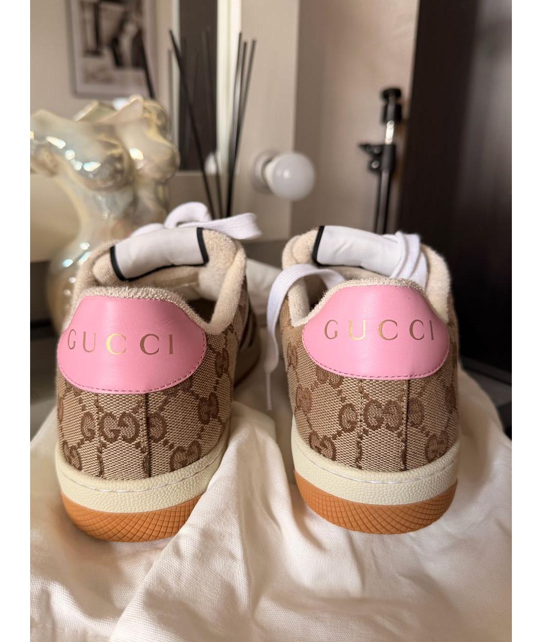 GUCCI Бежевые кеды, фото 5