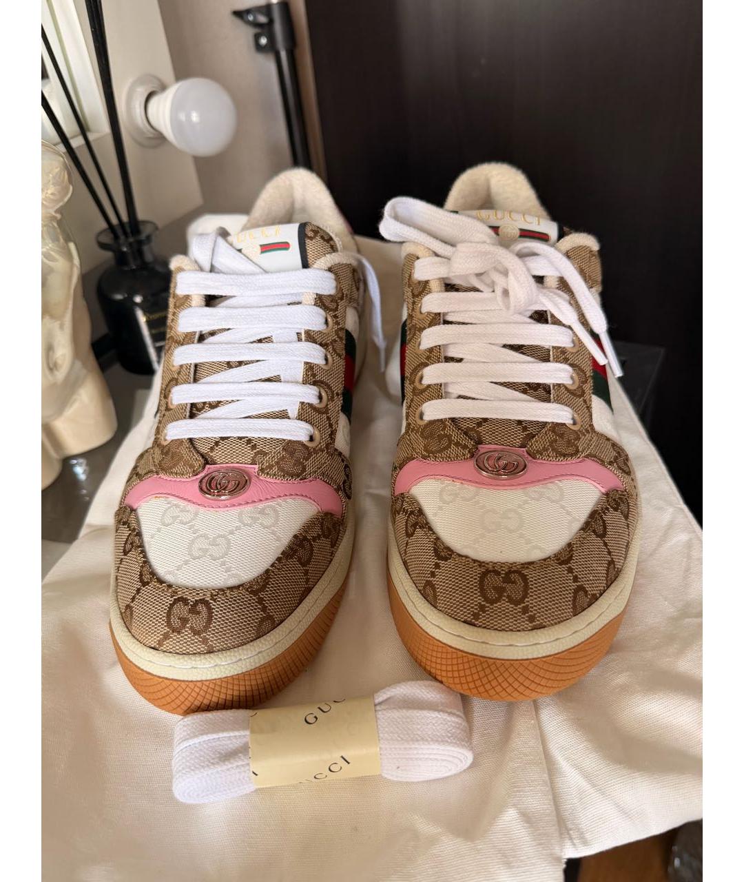 GUCCI Бежевые кеды, фото 3