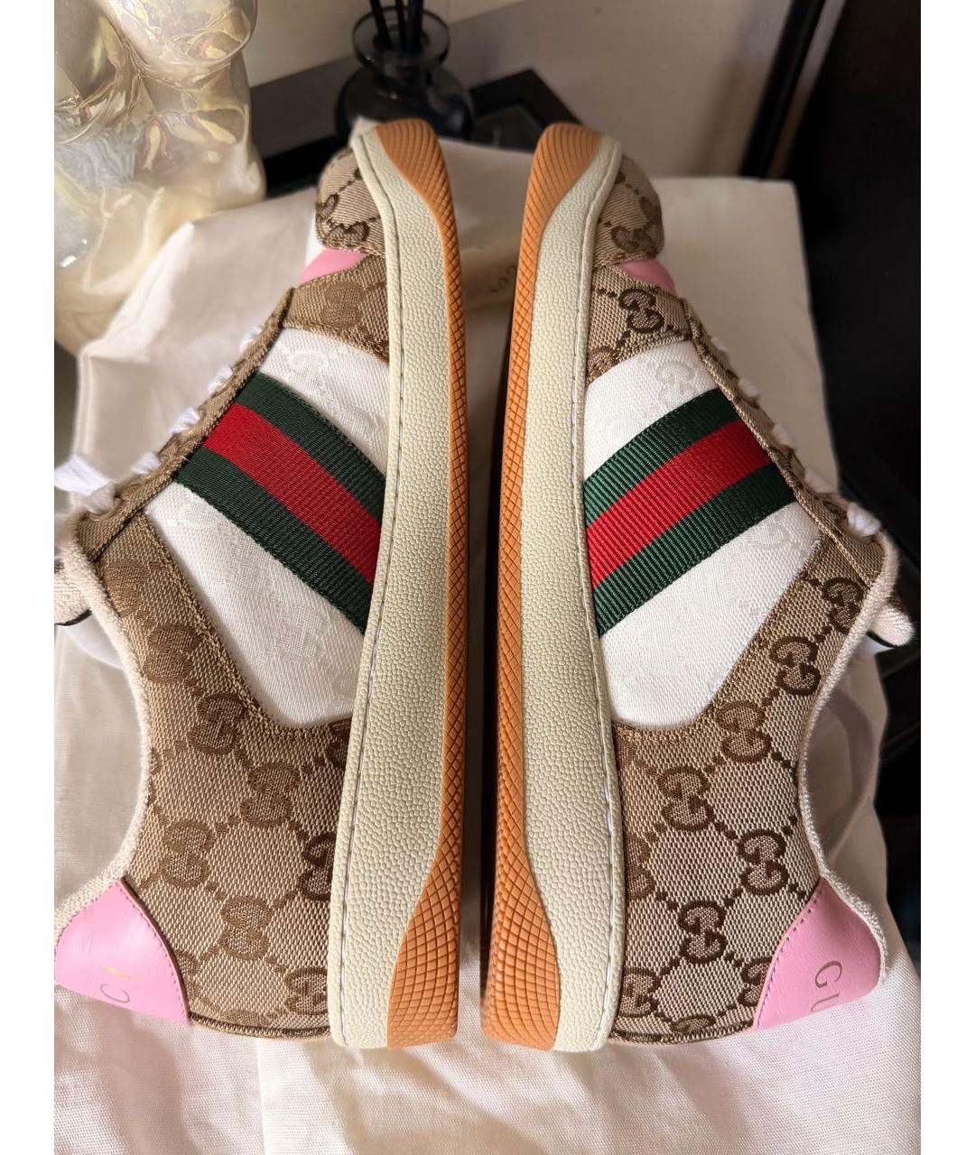 GUCCI Бежевые кеды, фото 9
