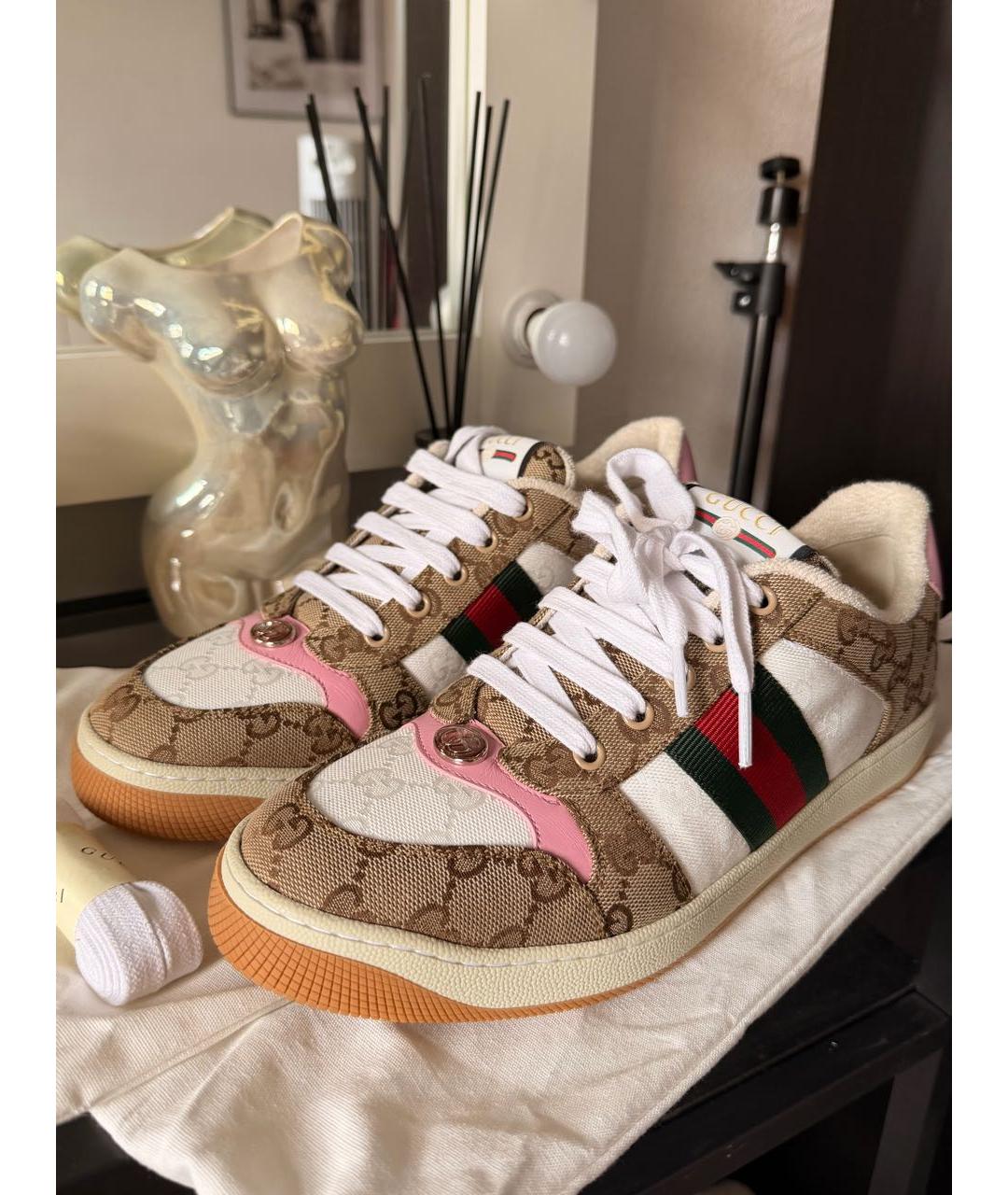 GUCCI Бежевые кеды, фото 2