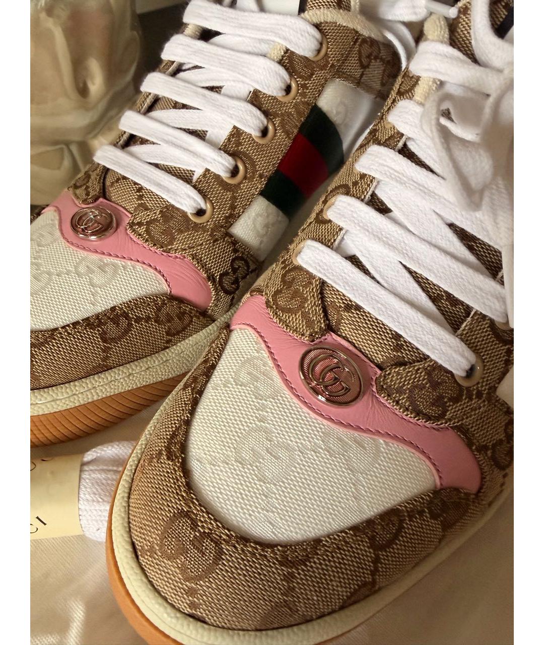 GUCCI Бежевые кеды, фото 8