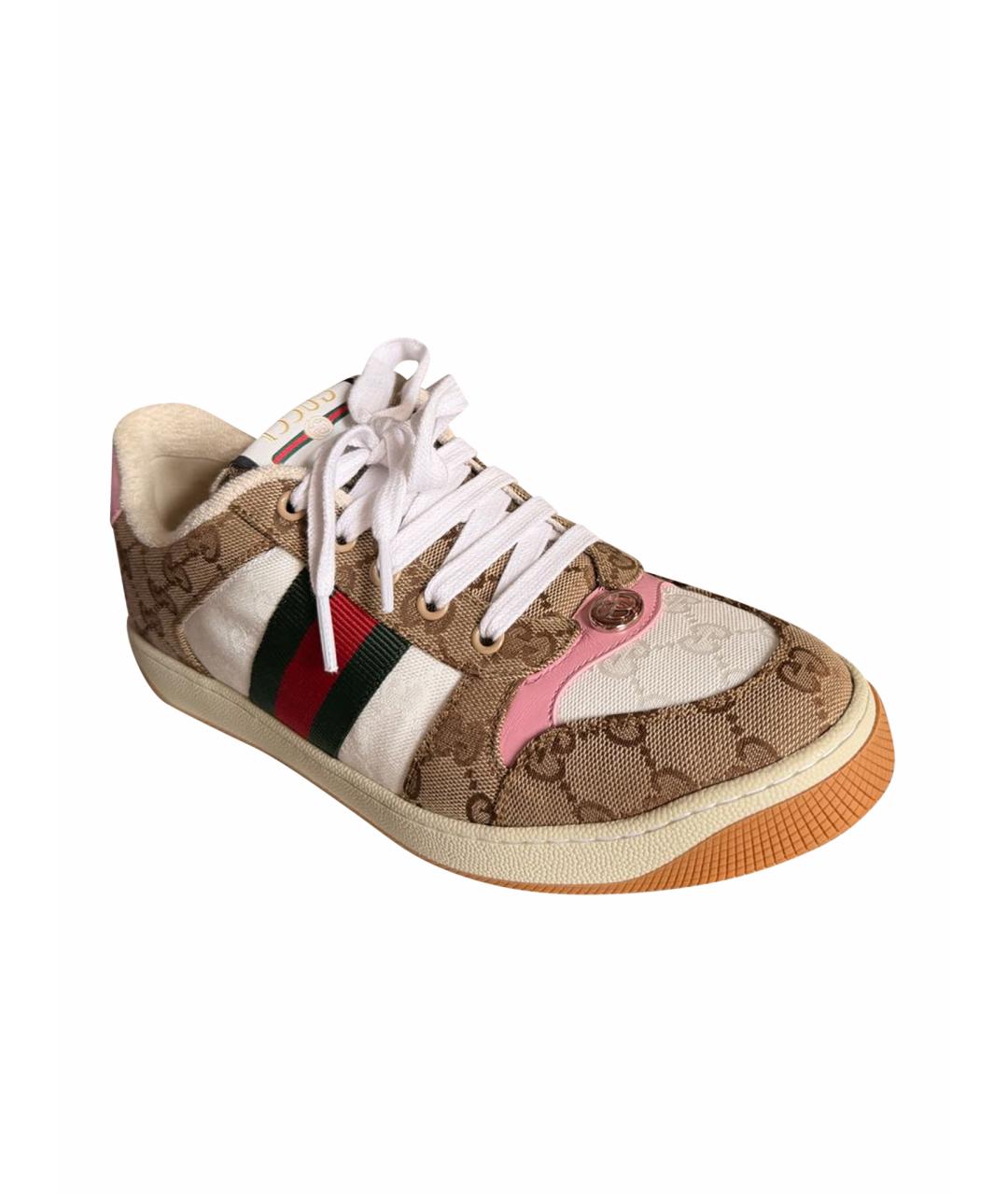 GUCCI Бежевые кеды, фото 10