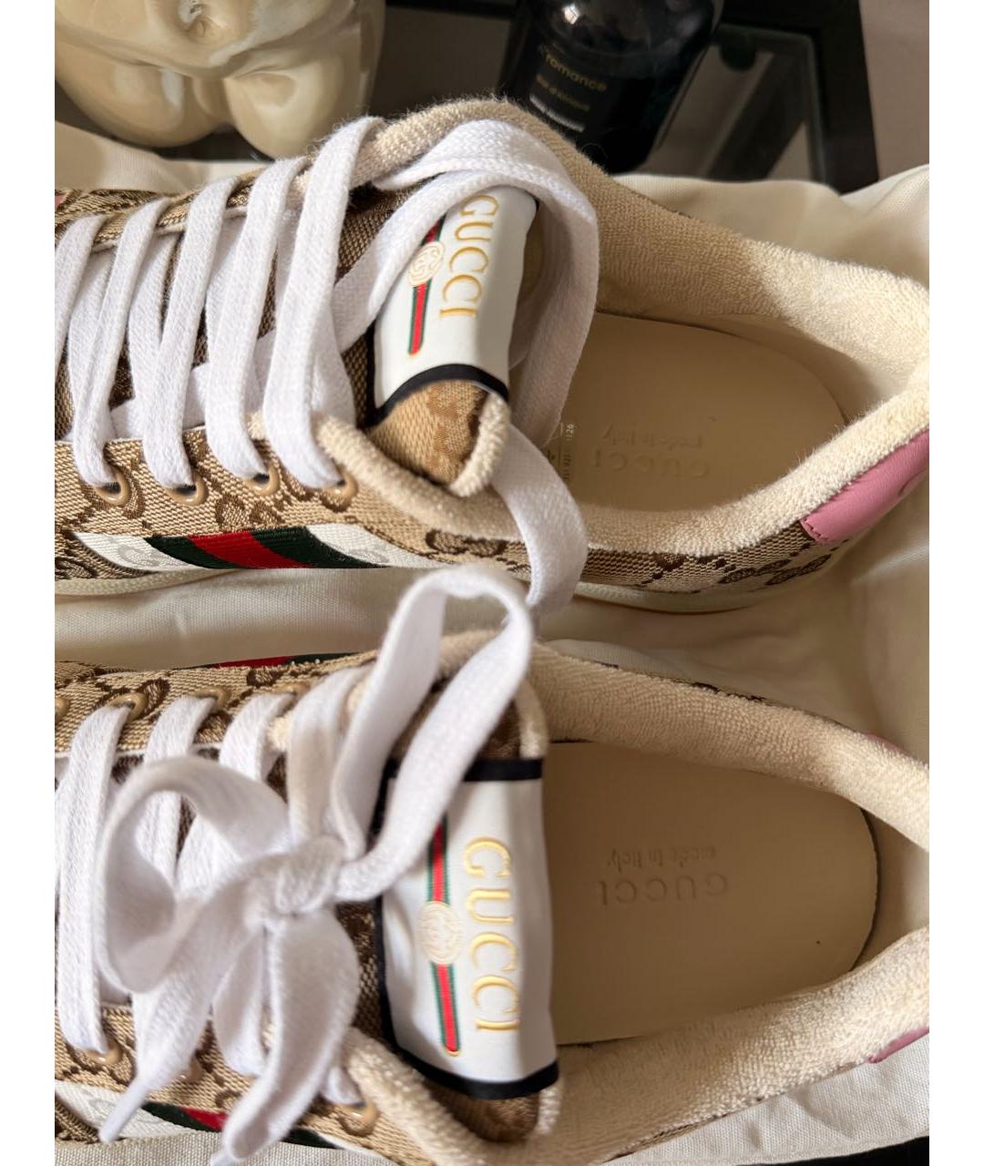 GUCCI Бежевые кеды, фото 4