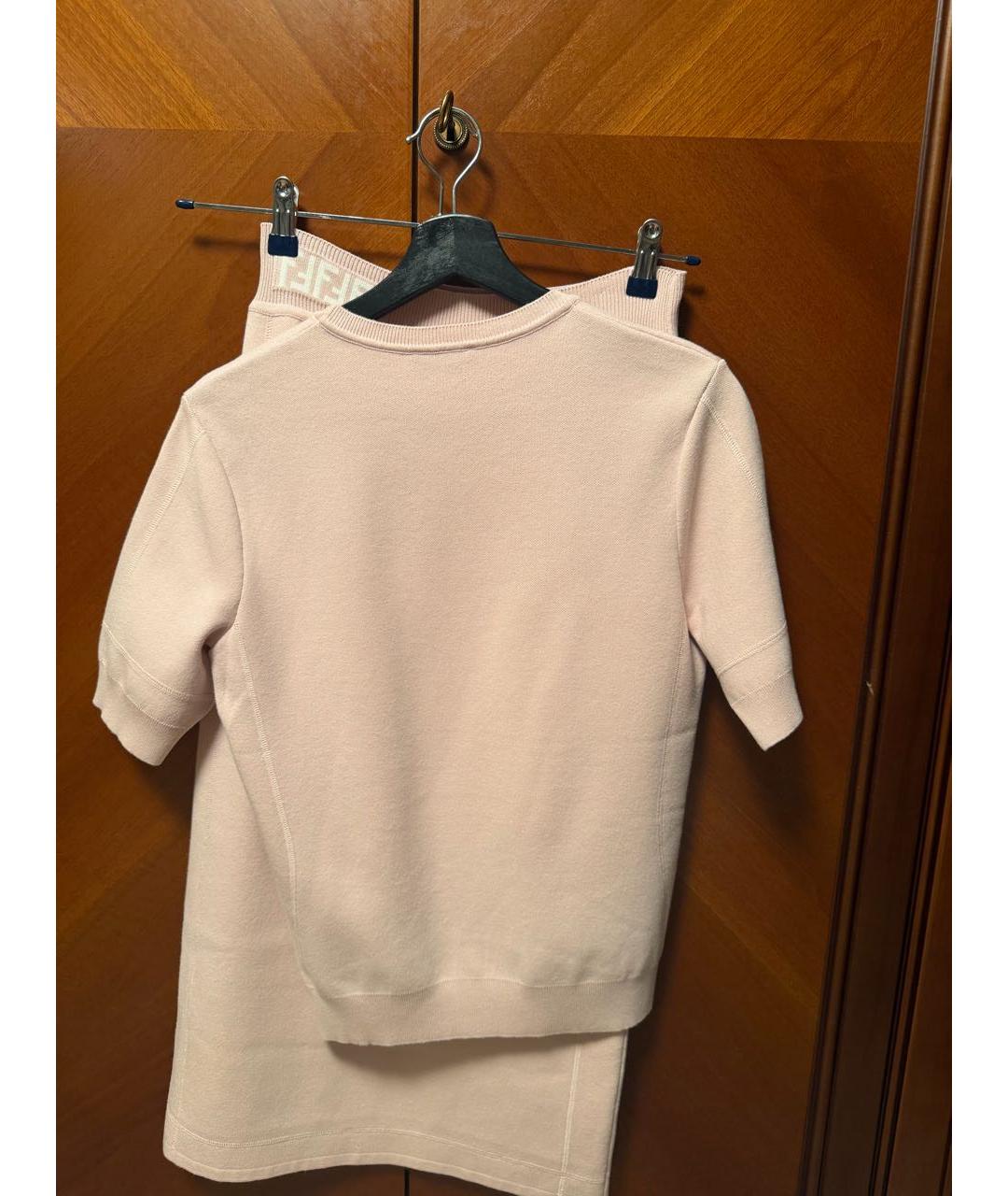 FENDI Розовый вискозный костюм с юбками, фото 4