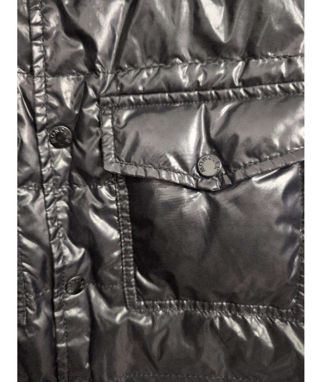 MONCLER Темно-синяя полиамидовая куртка, фото 4