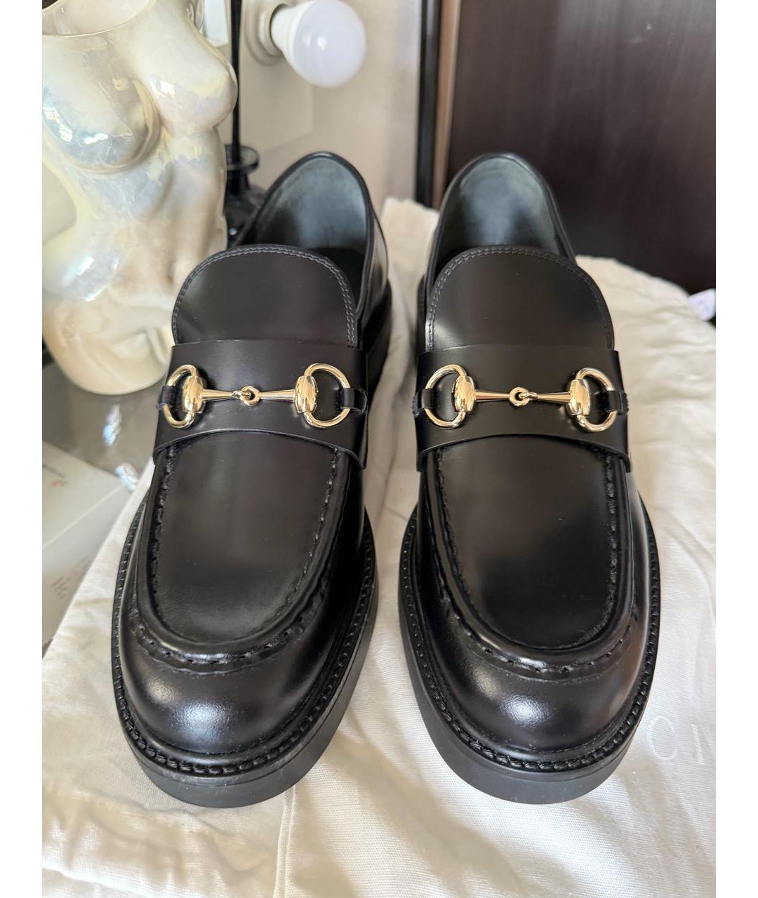 GUCCI Черные кожаные лоферы, фото 2
