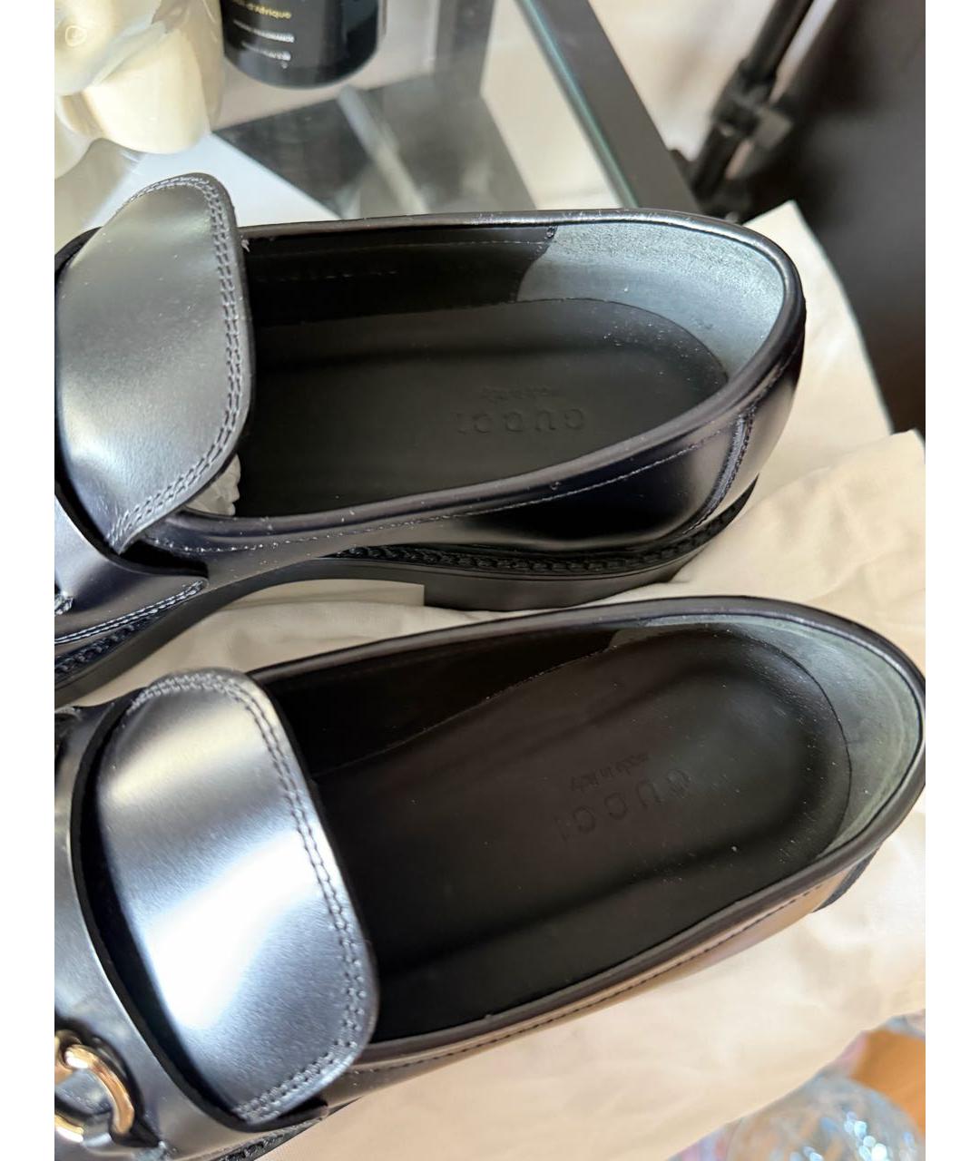 GUCCI Черные кожаные лоферы, фото 3