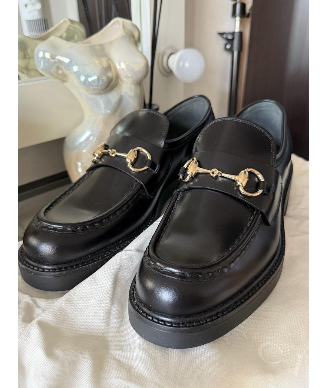 GUCCI Черные кожаные лоферы, фото 6