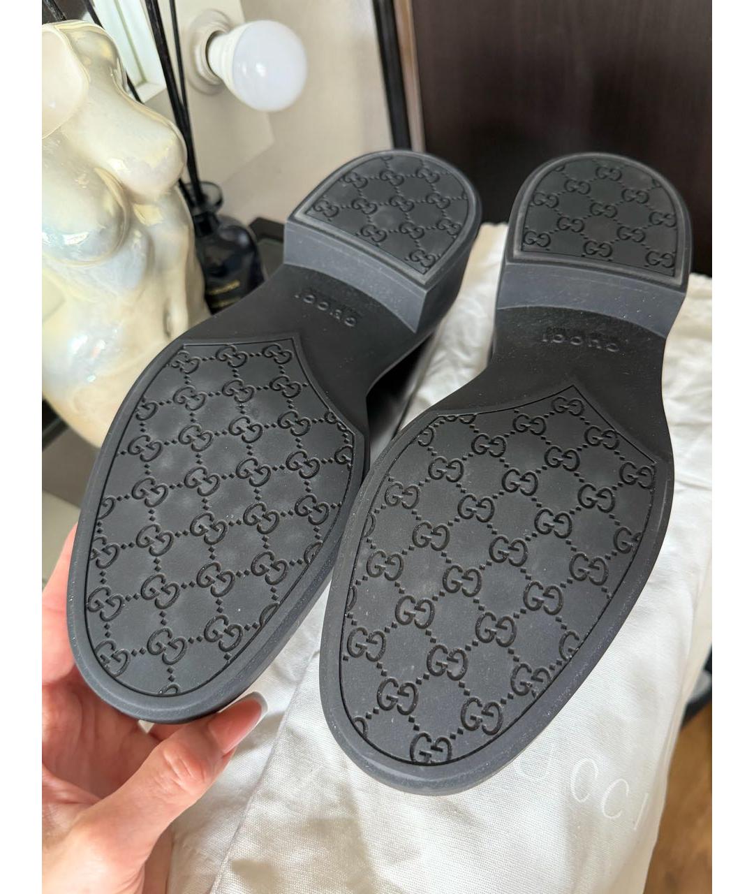 GUCCI Черные кожаные лоферы, фото 5