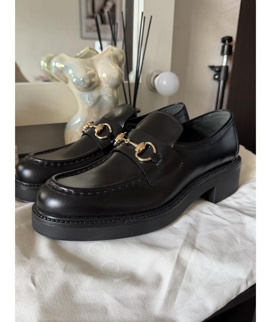 GUCCI Черные кожаные лоферы, фото 7