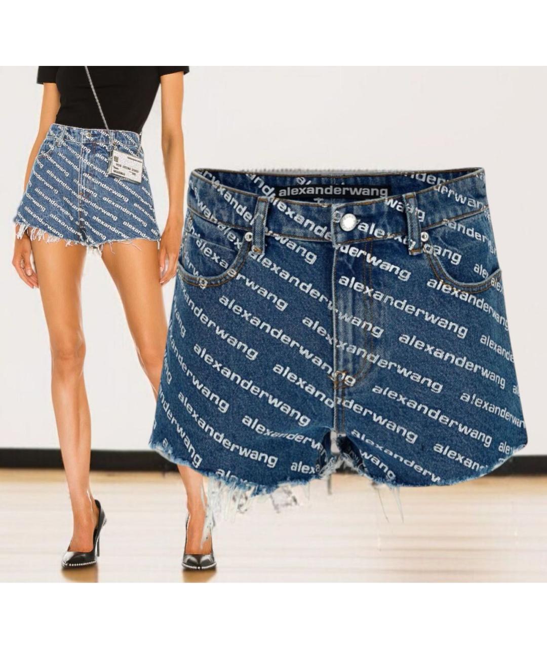 ALEXANDER WANG Синие хлопковые шорты, фото 2