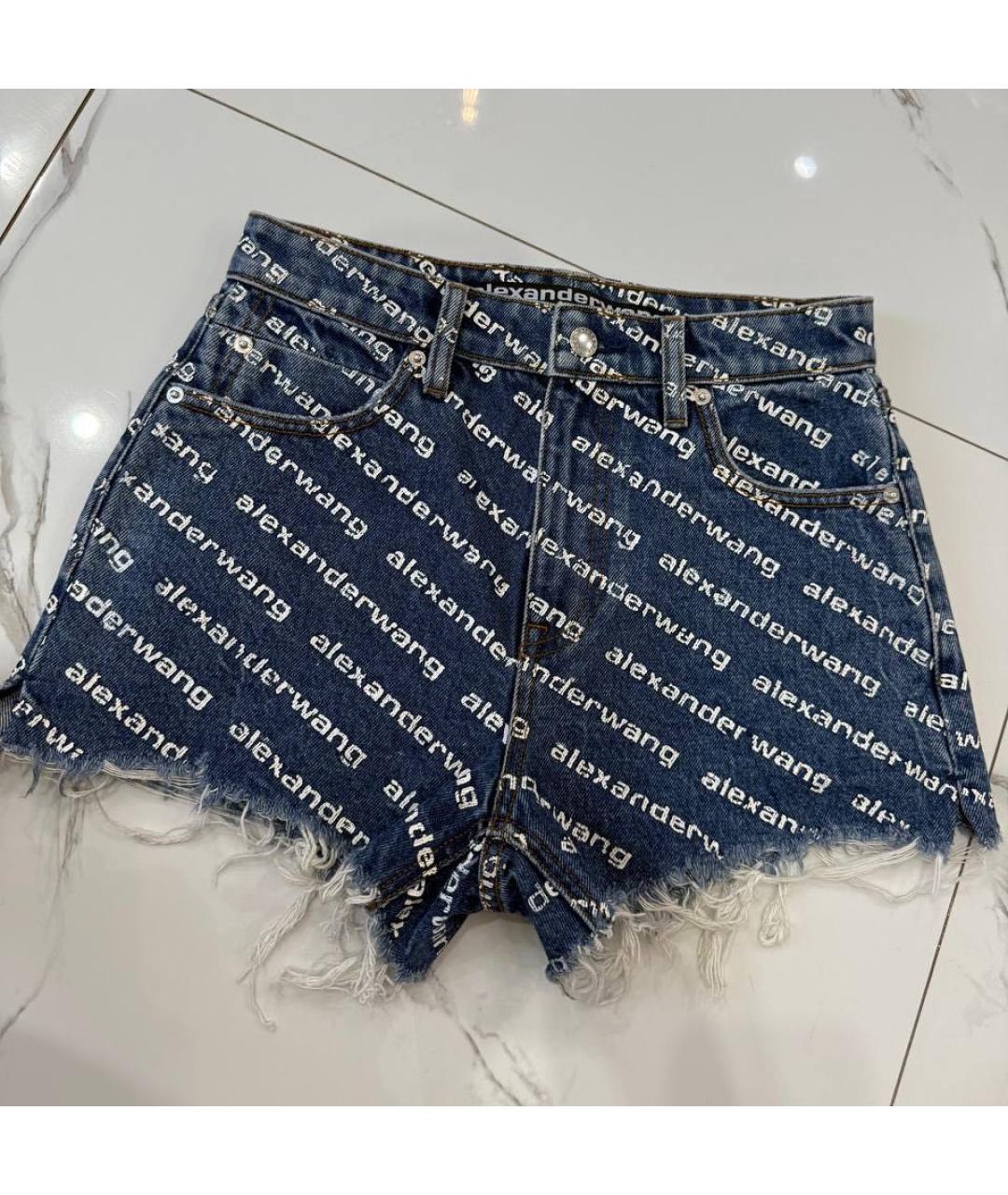 ALEXANDER WANG Синие хлопковые шорты, фото 3