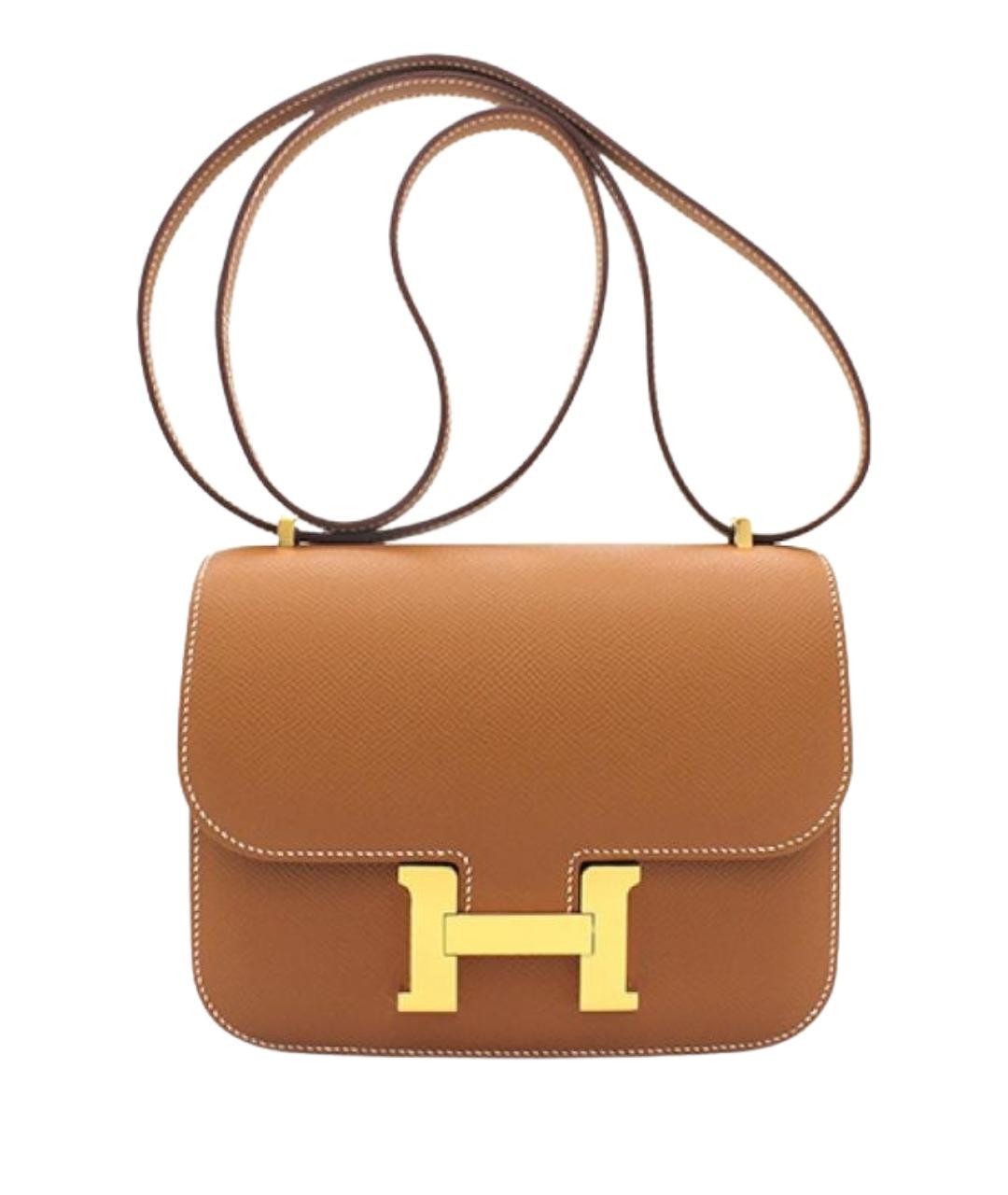 HERMES Коричневая кожаная сумка через плечо, фото 1