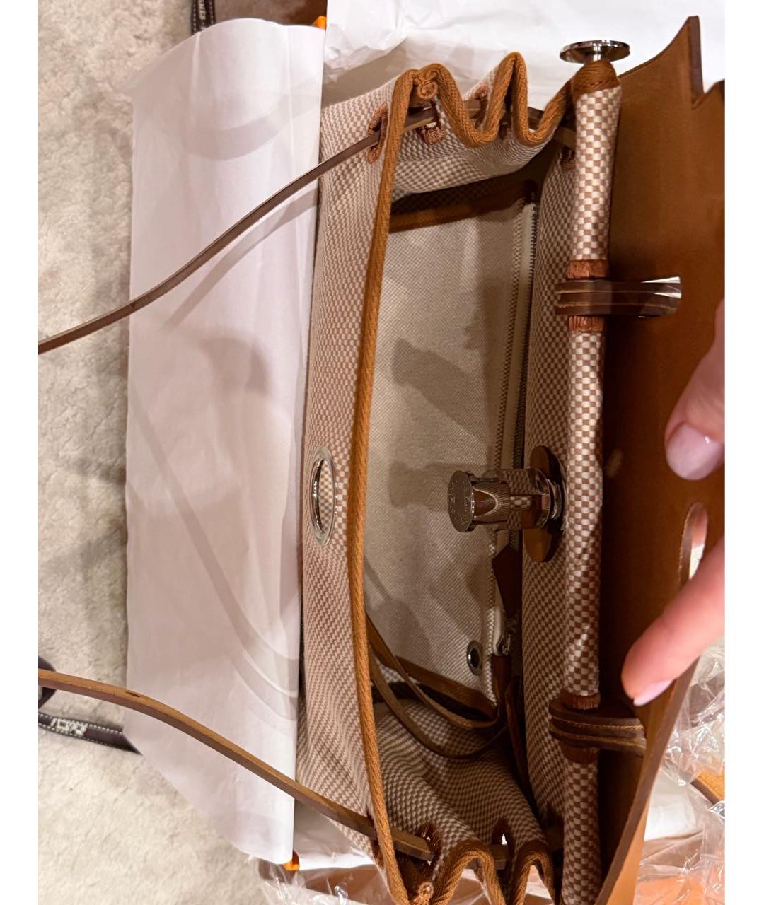 HERMES Коричневая кожаная сумка через плечо, фото 4