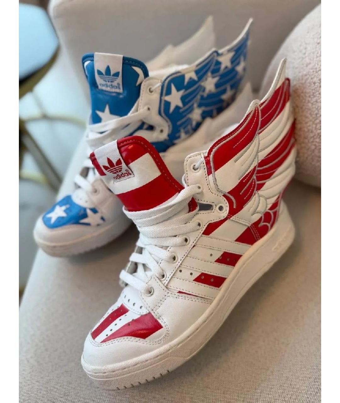ADIDAS YEEZY Кожаные высокие кроссовки / кеды, фото 2