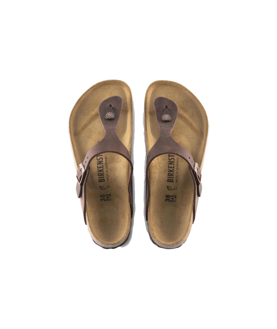 BIRKENSTOCK Коричневые кожаные шлепанцы, фото 4