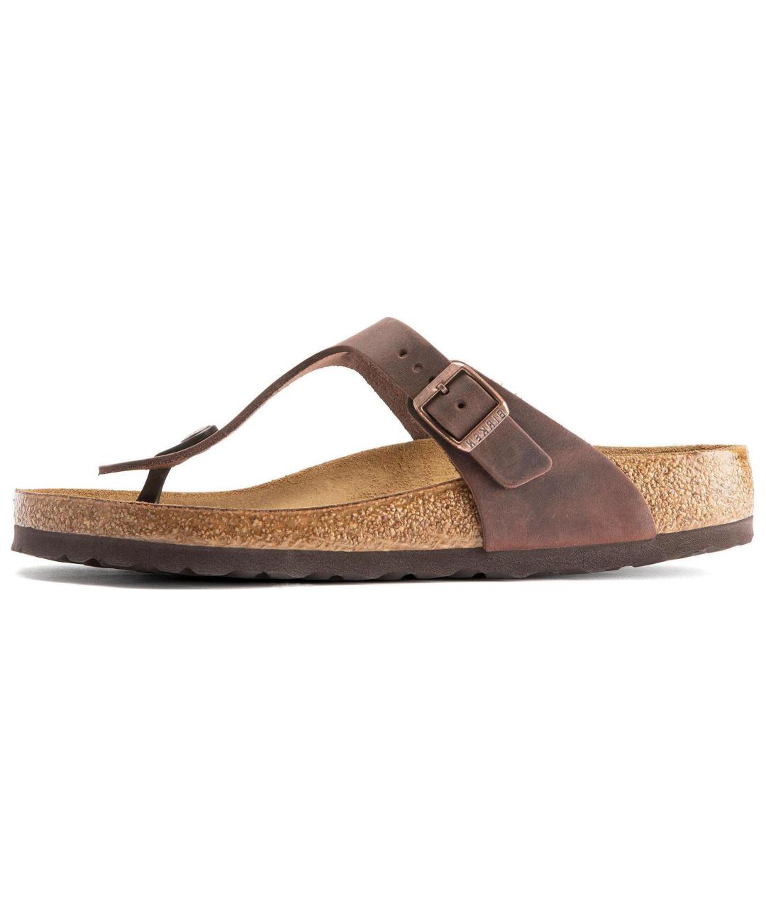 BIRKENSTOCK Коричневые кожаные шлепанцы, фото 5