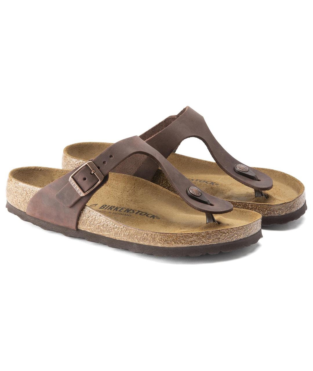 BIRKENSTOCK Коричневые кожаные шлепанцы, фото 3