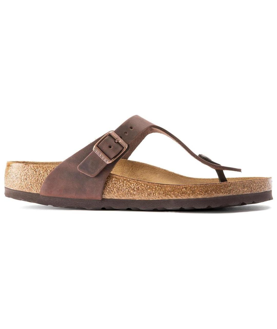 BIRKENSTOCK Коричневые кожаные шлепанцы, фото 1