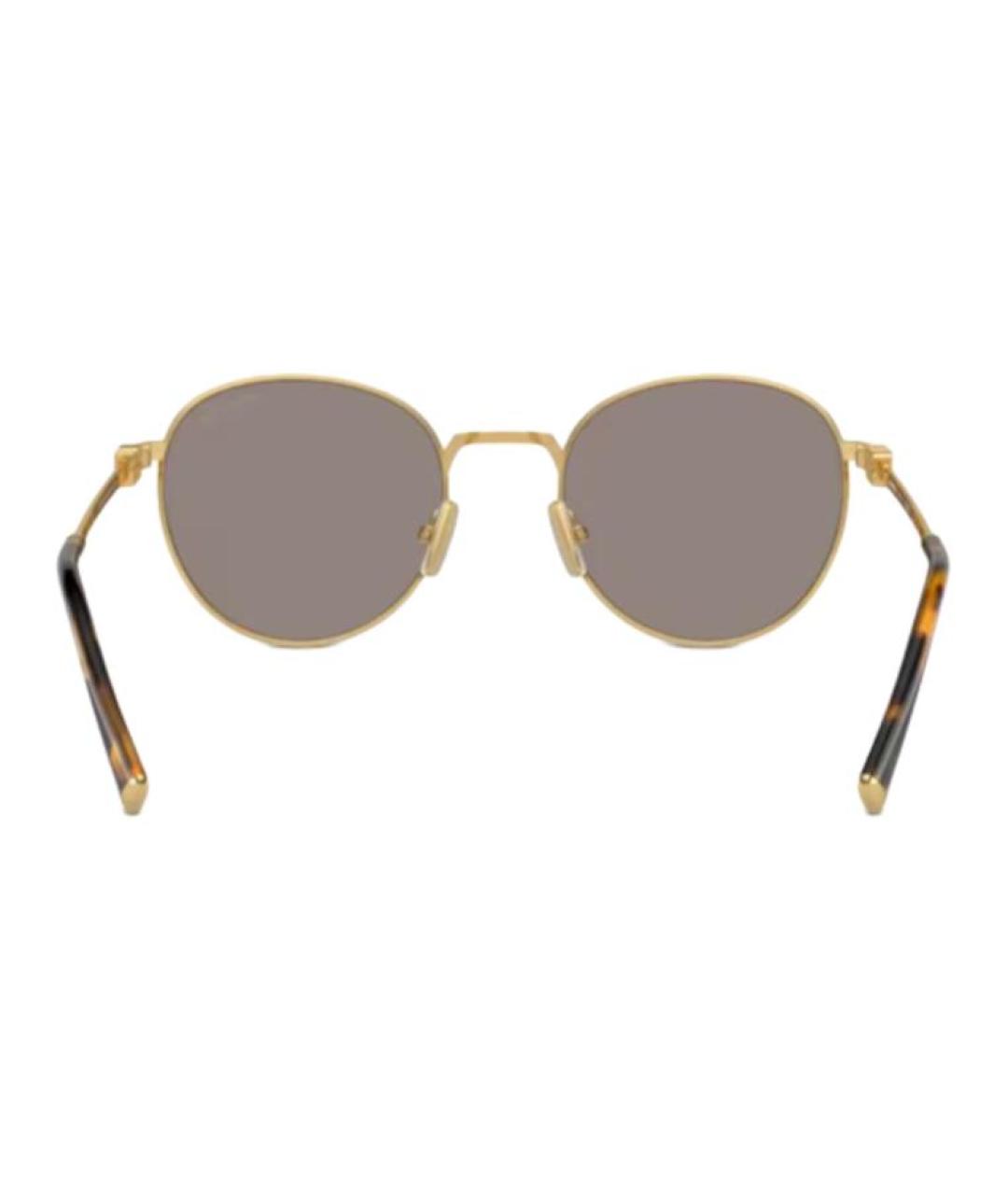 MIU MIU Золотые металлические солнцезащитные очки, фото 2