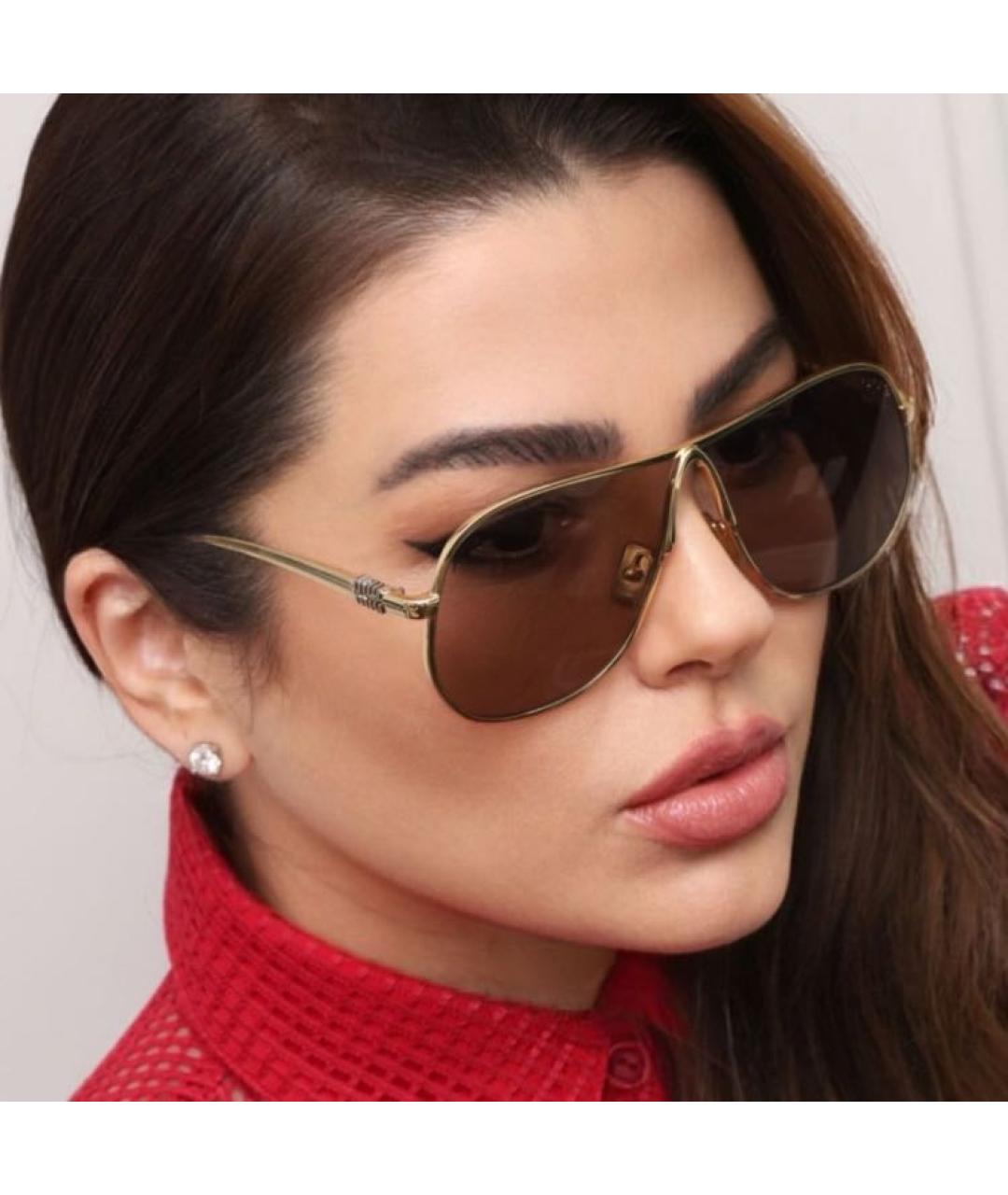 MIU MIU Коричневые металлические солнцезащитные очки, фото 8