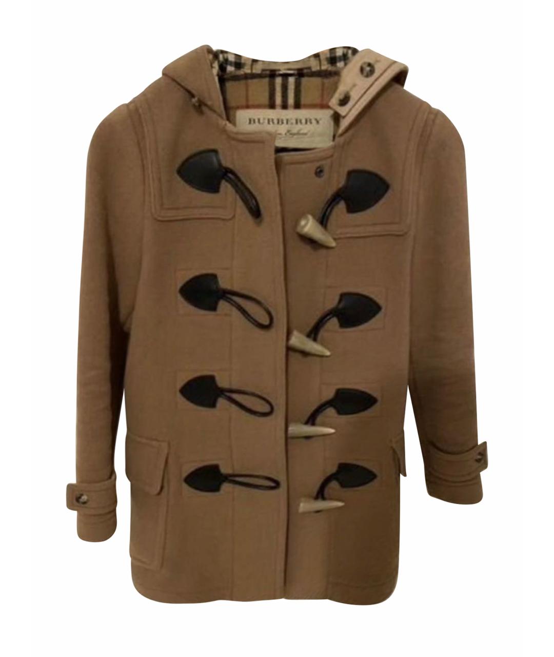 BURBERRY Коричневое шерстяное пальто, фото 1