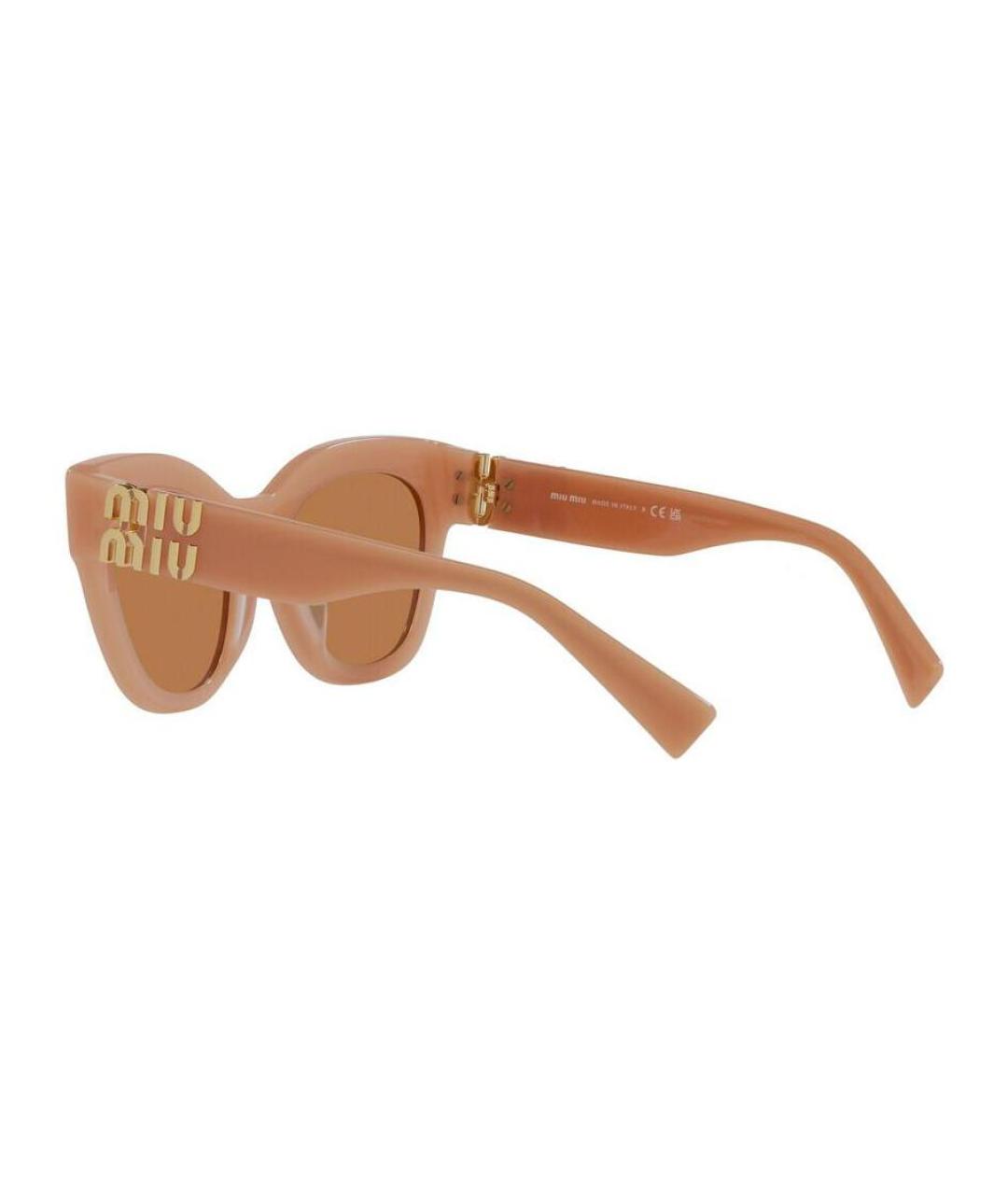 MIU MIU Коричневые пластиковые солнцезащитные очки, фото 4