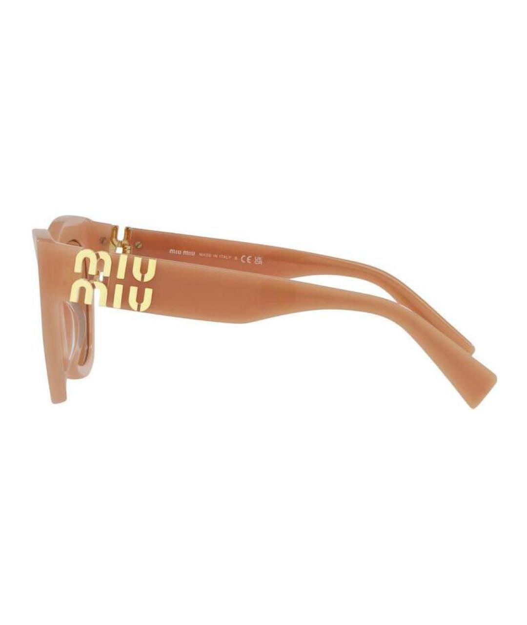 MIU MIU Коричневые пластиковые солнцезащитные очки, фото 3