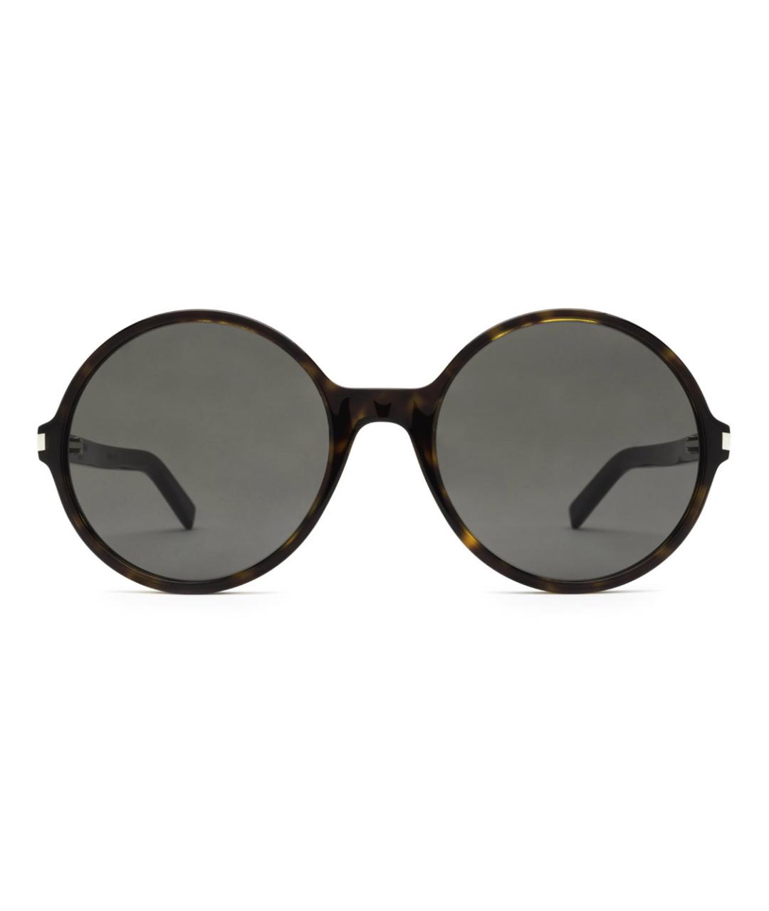 SAINT LAURENT Коричневые пластиковые солнцезащитные очки, фото 1