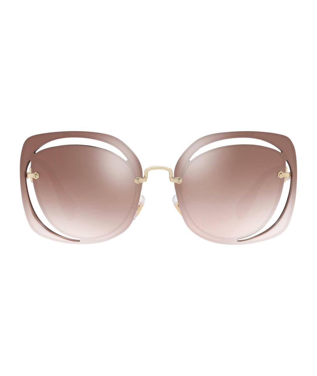 MIU MIU Коричневые металлические солнцезащитные очки, фото 2
