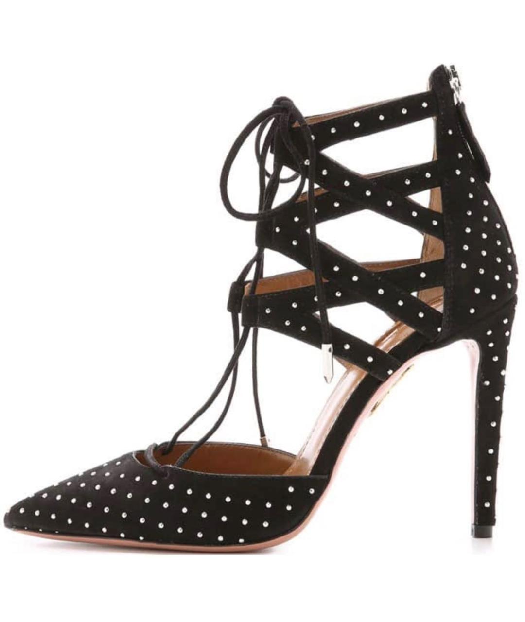 AQUAZZURA Черные замшевые босоножки, фото 5