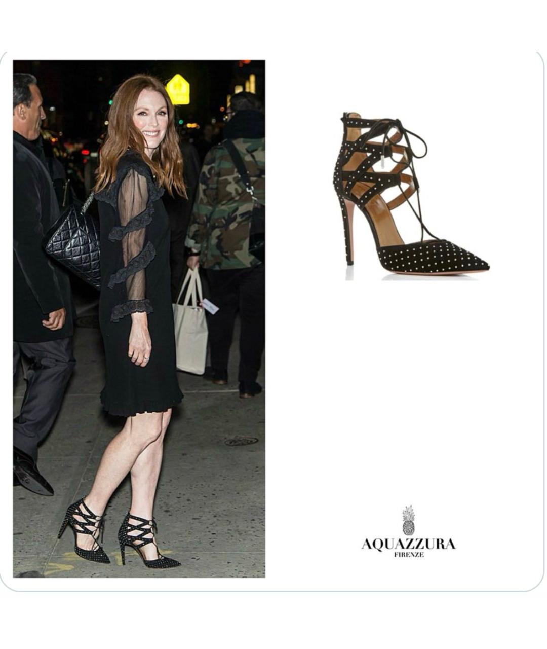 AQUAZZURA Черные замшевые босоножки, фото 4