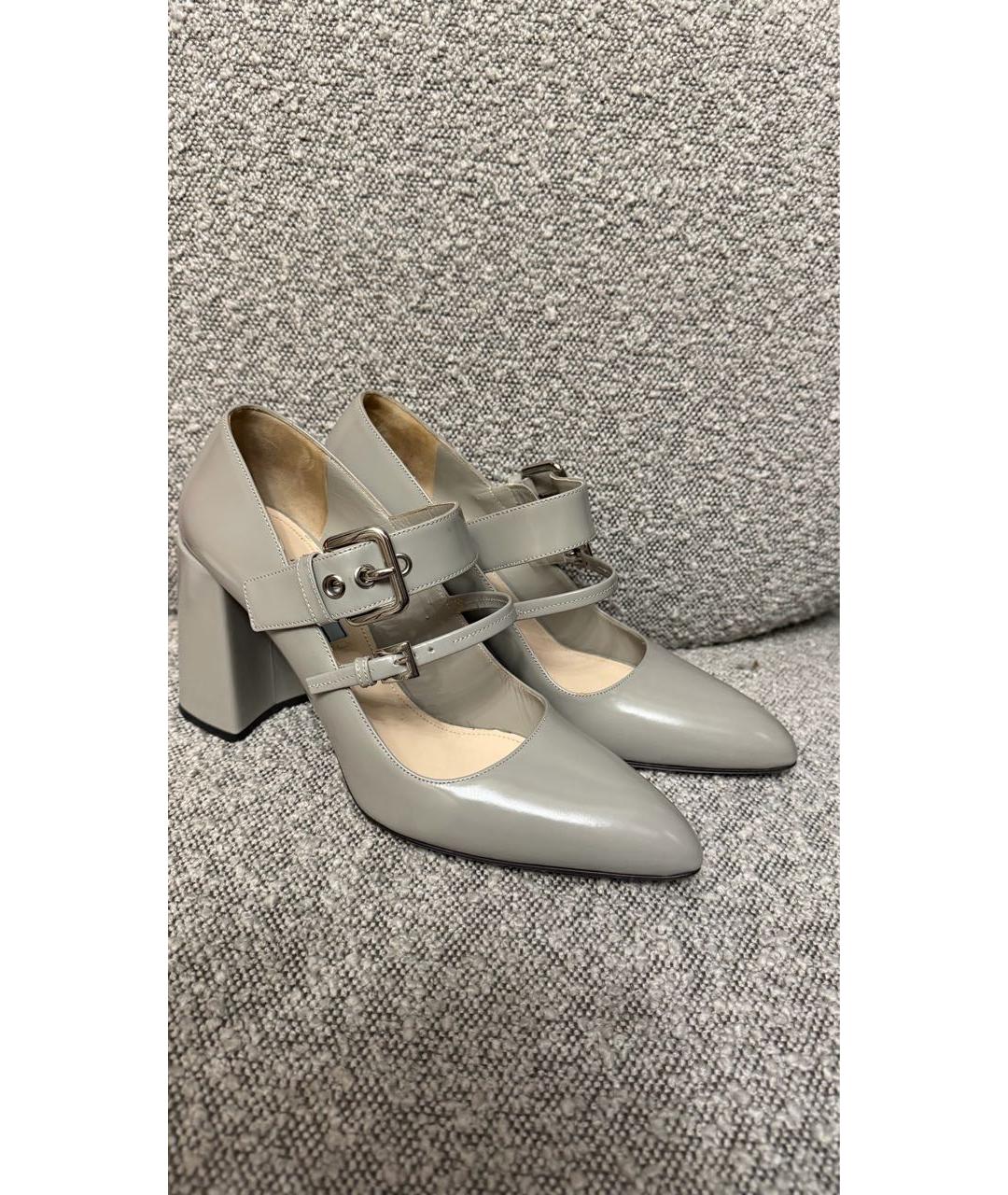 PRADA Серые туфли из лакированной кожи, фото 3