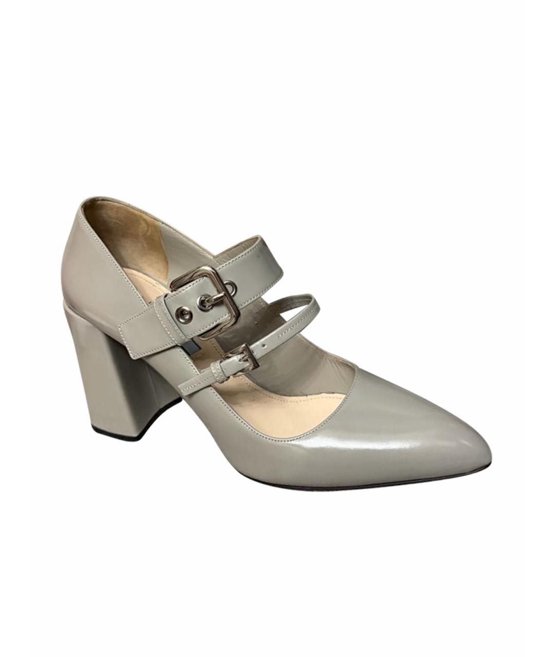 PRADA Серые туфли из лакированной кожи, фото 1