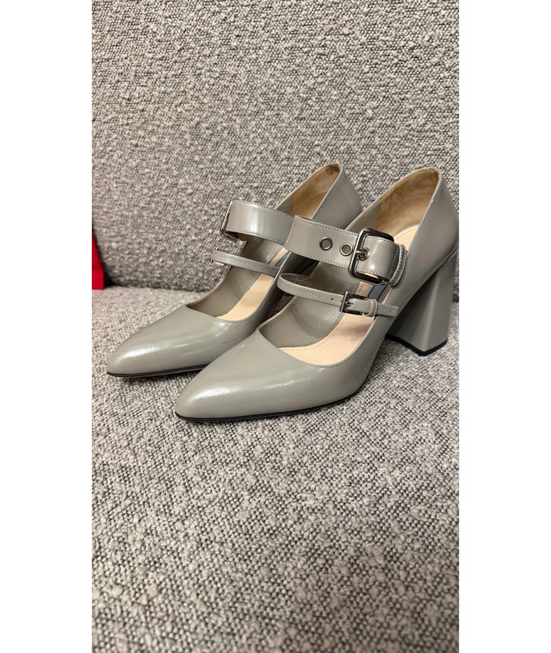 PRADA Серые туфли из лакированной кожи, фото 4