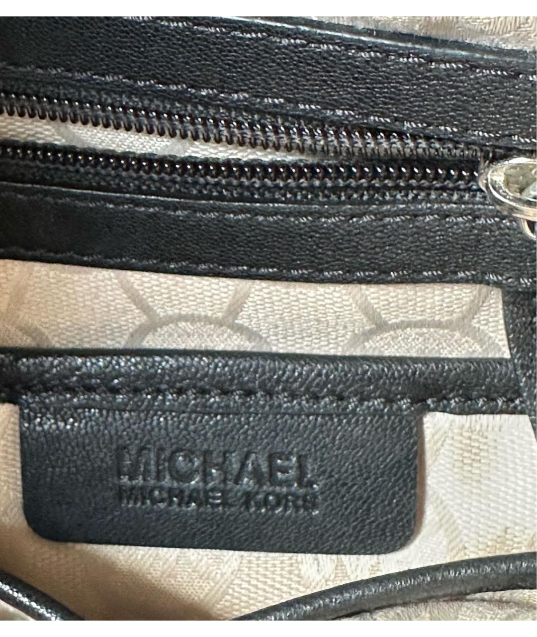 MICHAEL KORS Черная кожаная сумка тоут, фото 8
