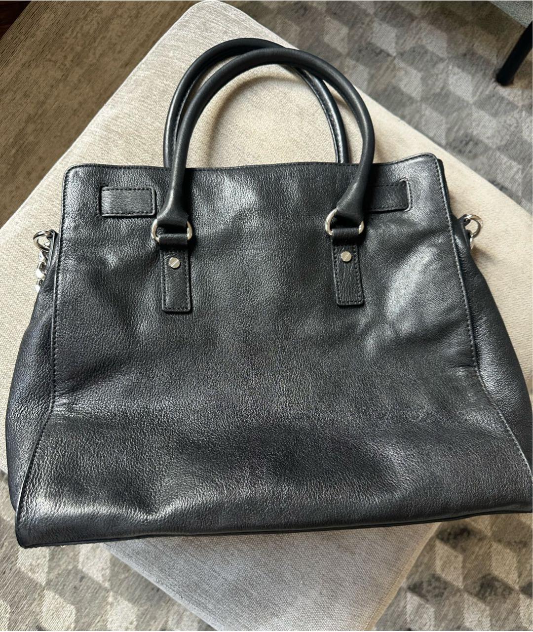 MICHAEL KORS Черная кожаная сумка тоут, фото 2