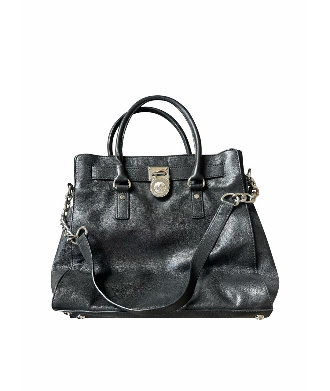 MICHAEL KORS Черная кожаная сумка тоут, фото 1