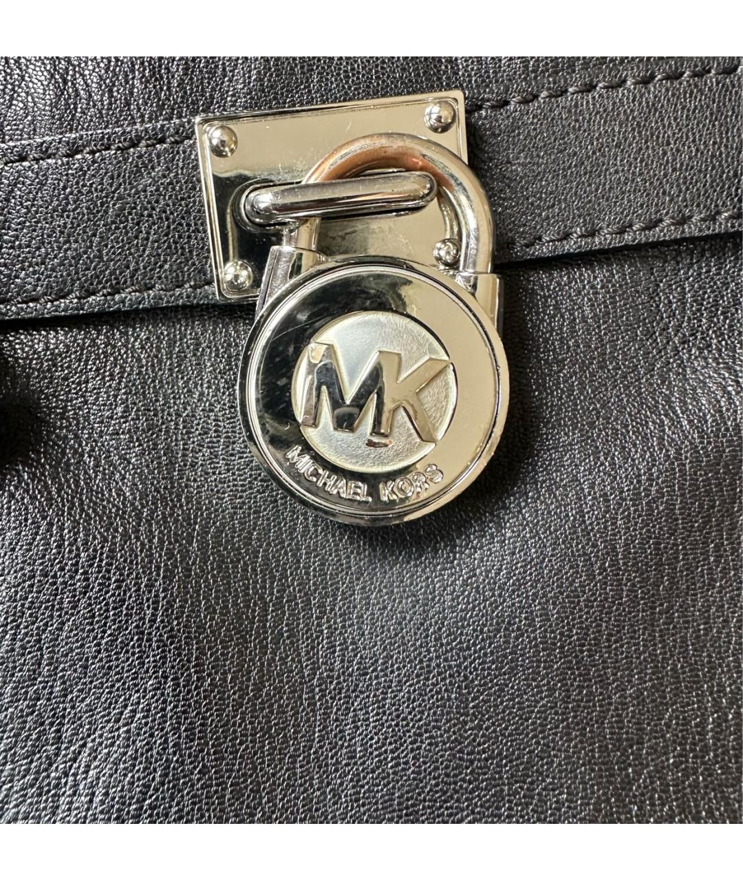 MICHAEL KORS Черная кожаная сумка тоут, фото 7