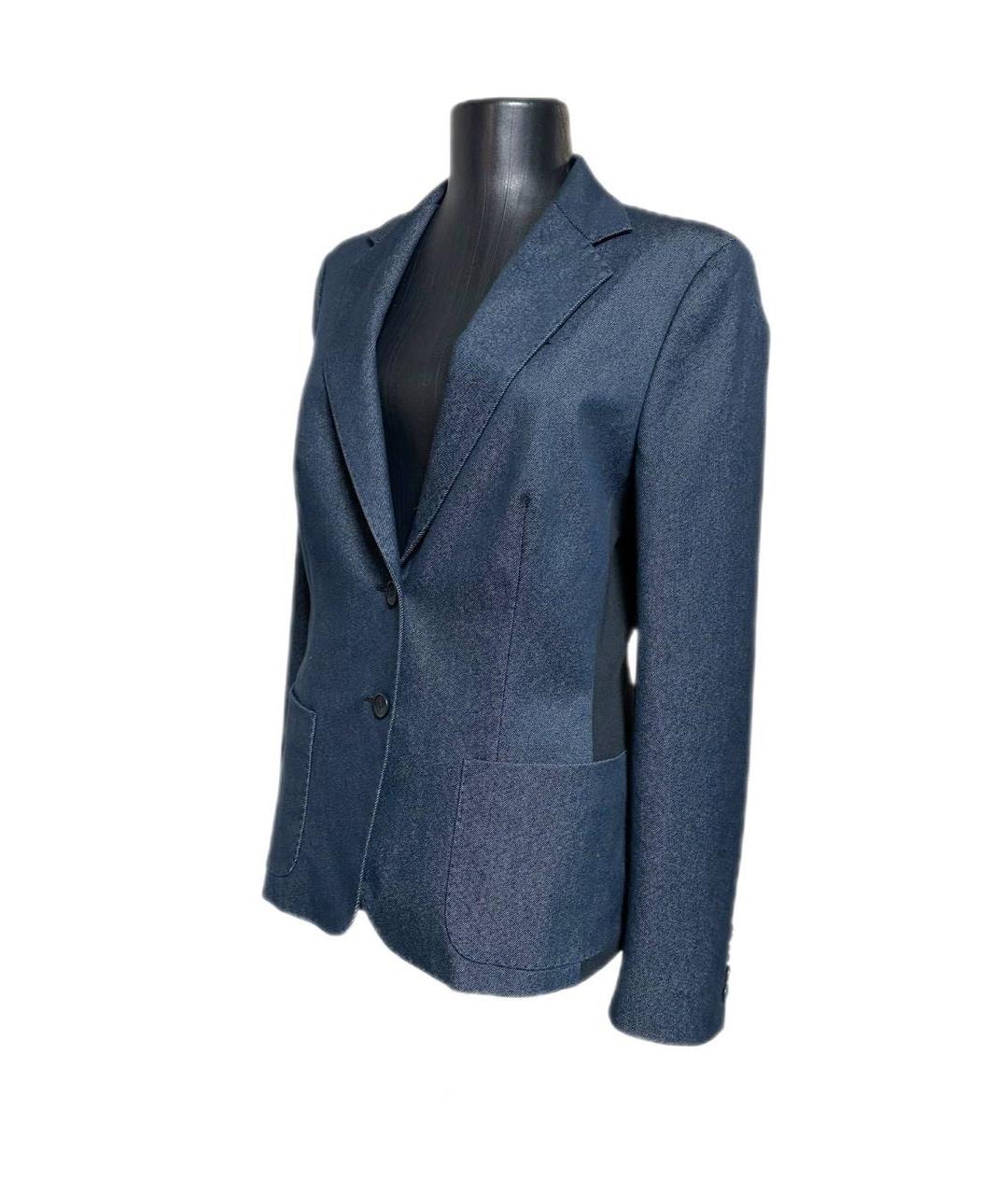 MAX MARA Темно-синий вискозный жакет/пиджак, фото 5