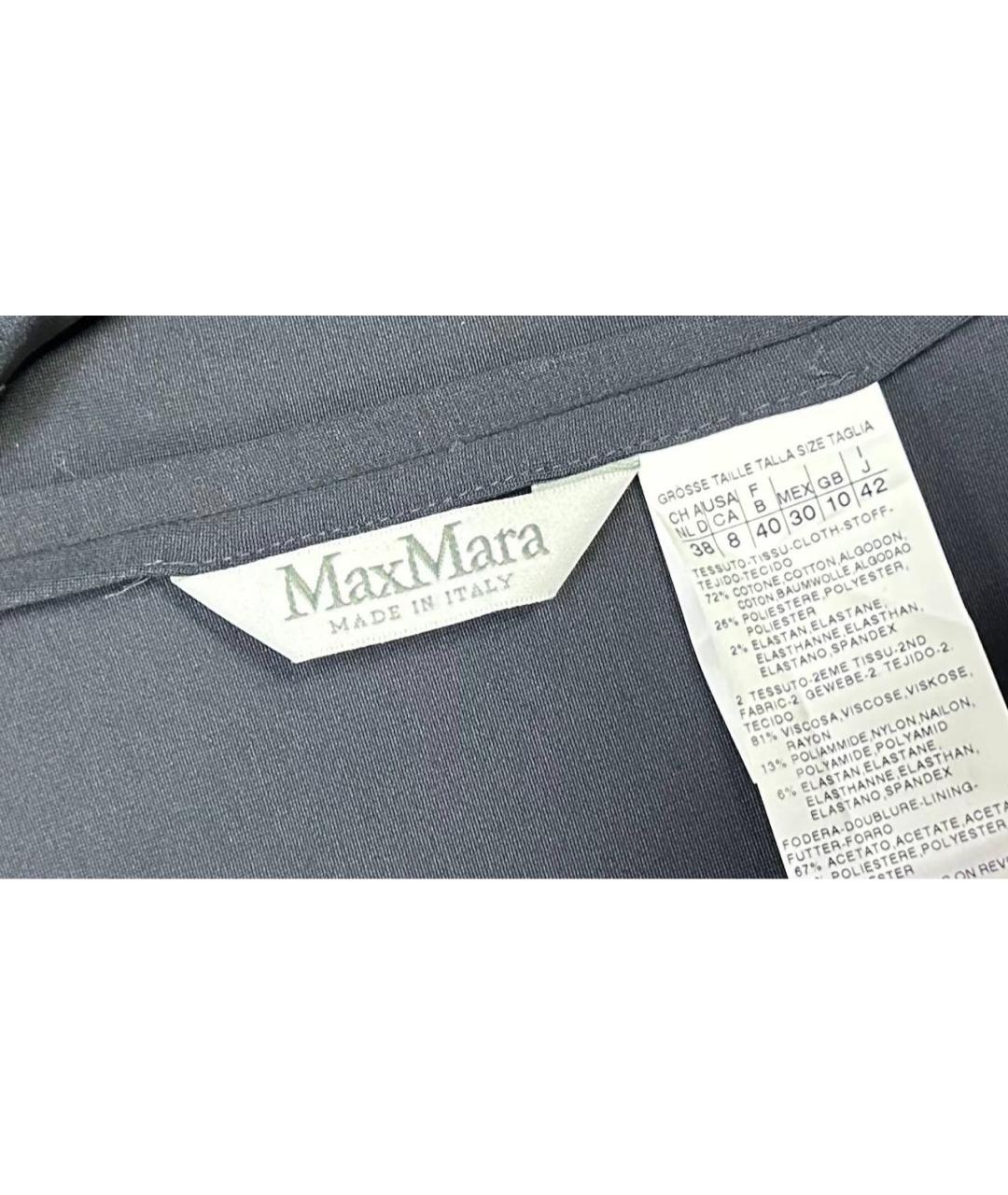 MAX MARA Темно-синий вискозный жакет/пиджак, фото 3