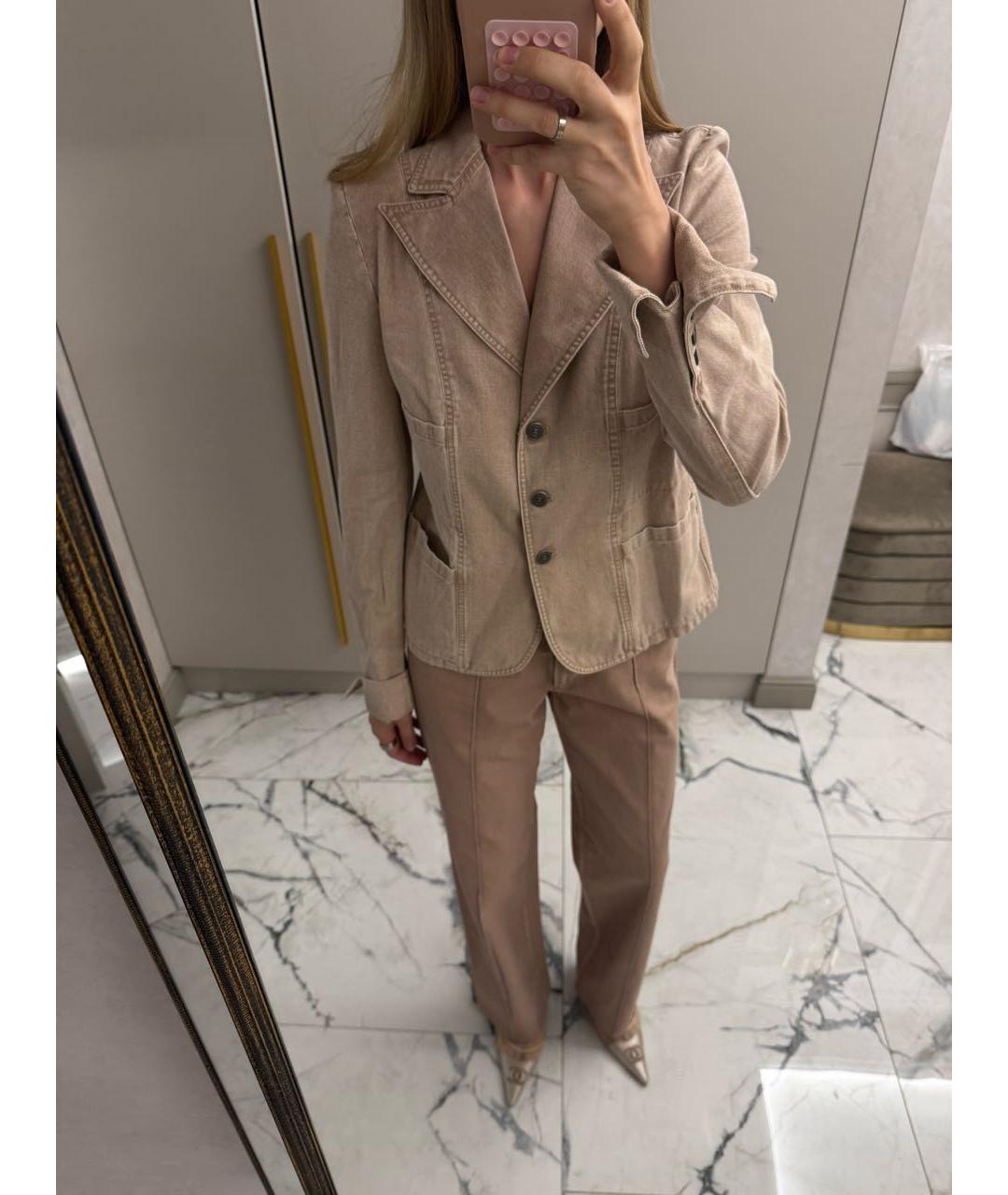 CHANEL Розовый деним костюм с брюками, фото 3