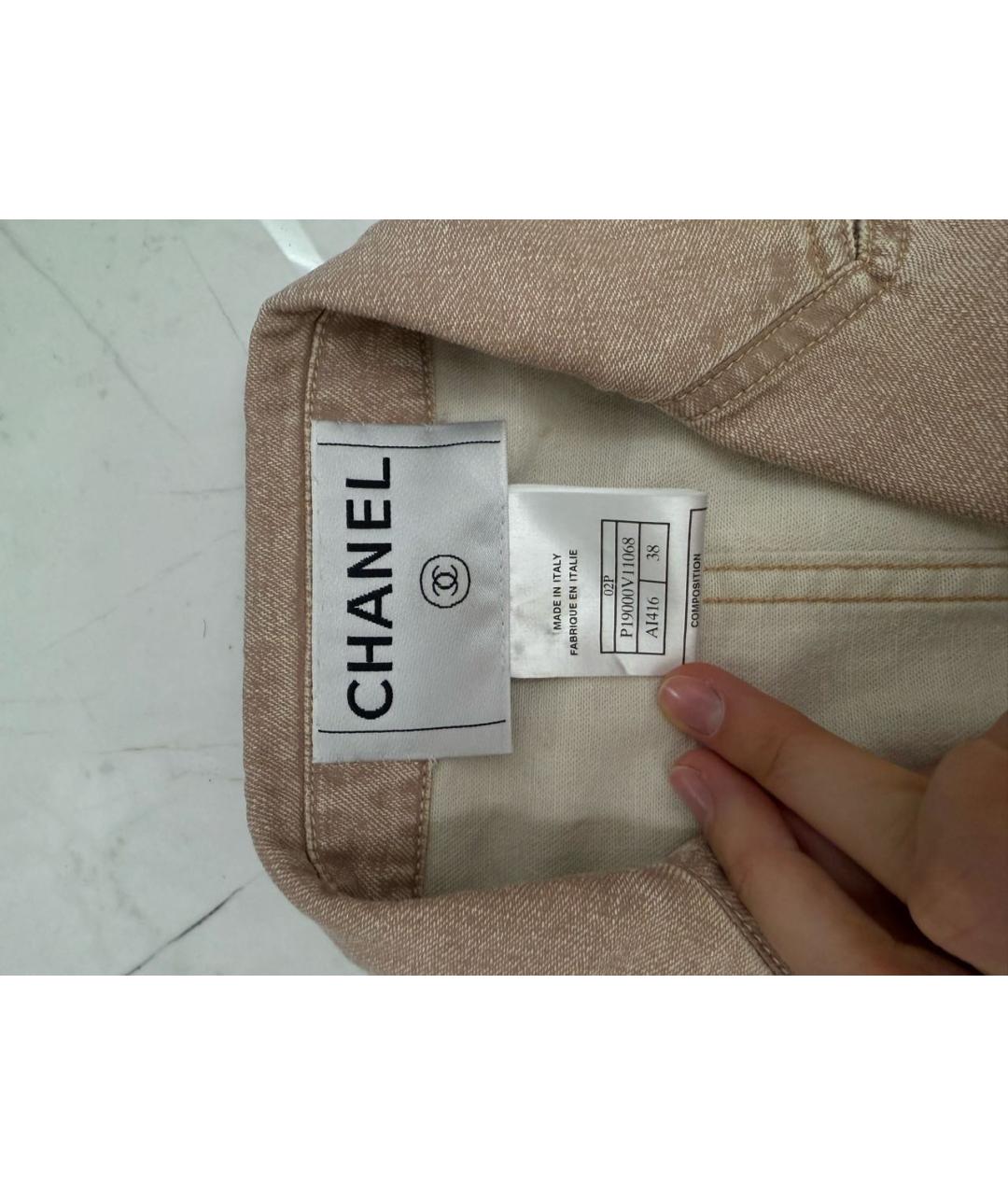 CHANEL Розовый деним костюм с брюками, фото 5