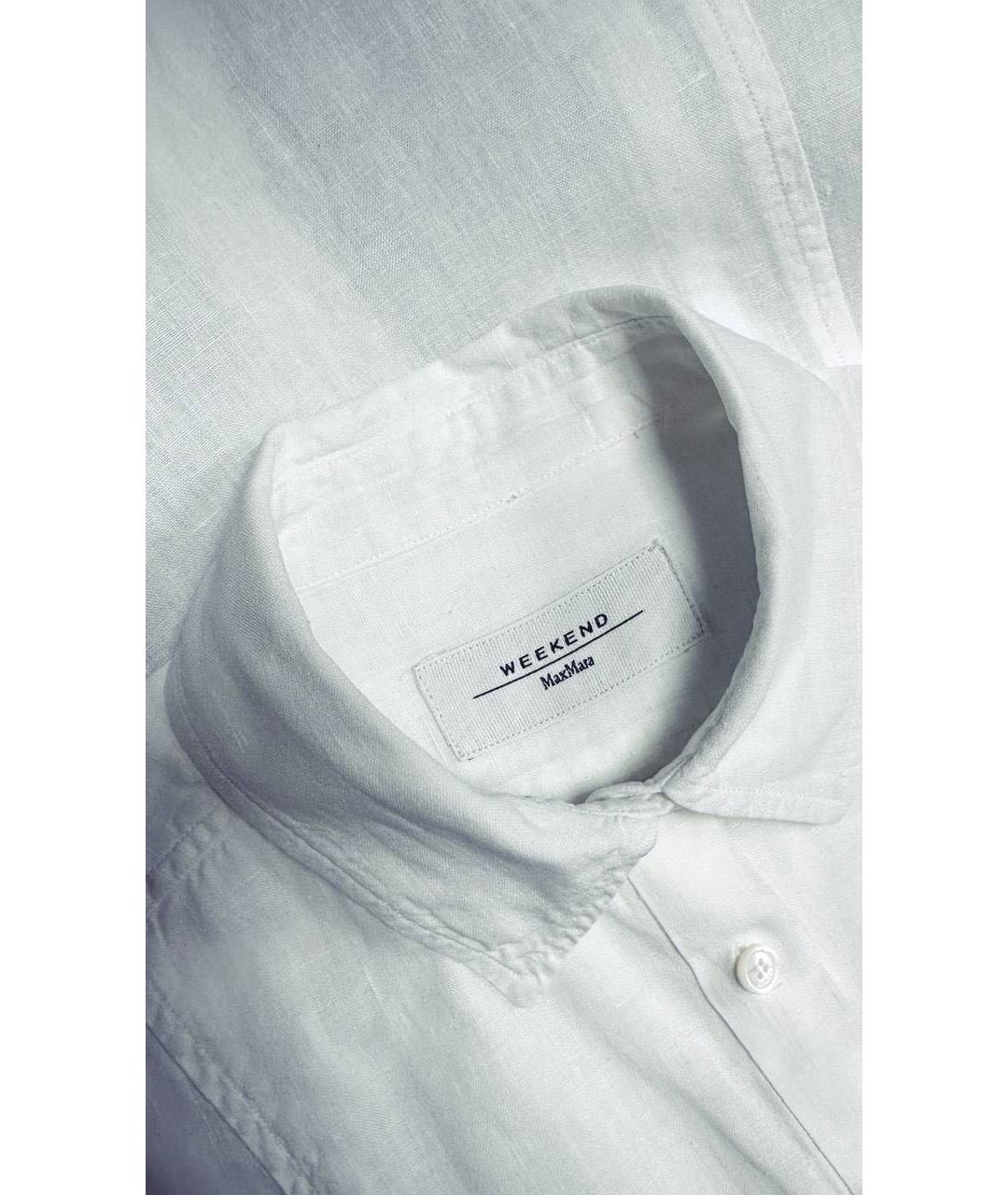 WEEKEND MAX MARA Белая льняная рубашка, фото 3