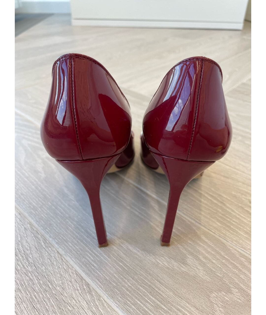 MANOLO BLAHNIK Красные туфли из лакированной кожи, фото 4