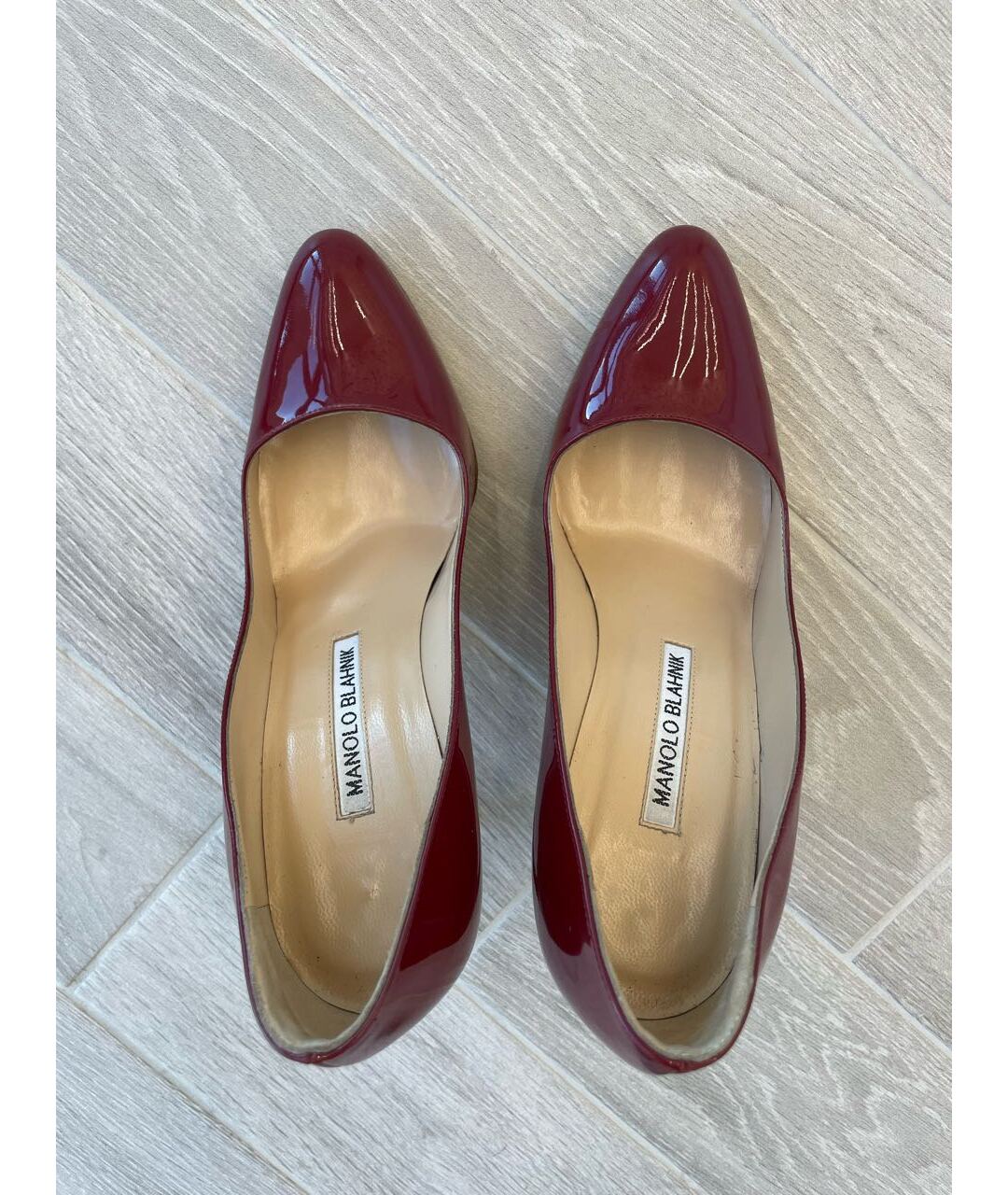 MANOLO BLAHNIK Красные туфли из лакированной кожи, фото 3