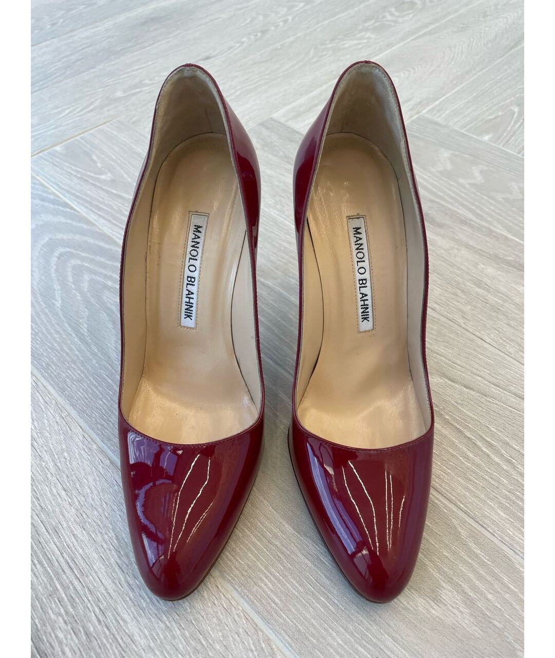MANOLO BLAHNIK Красные туфли из лакированной кожи, фото 2