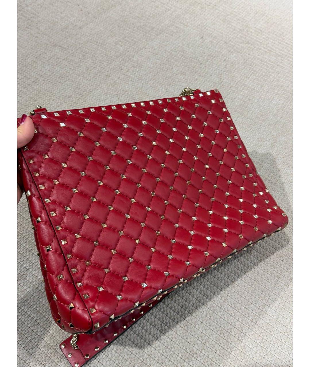VALENTINO Красная кожаная сумка тоут, фото 6