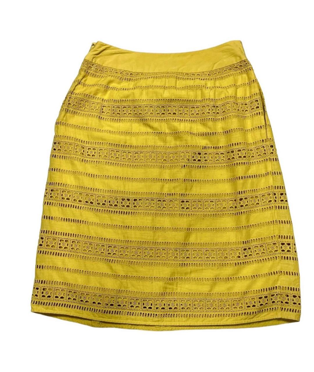 WEEKEND MAX MARA Горчичная хлопковая юбка мини, фото 2